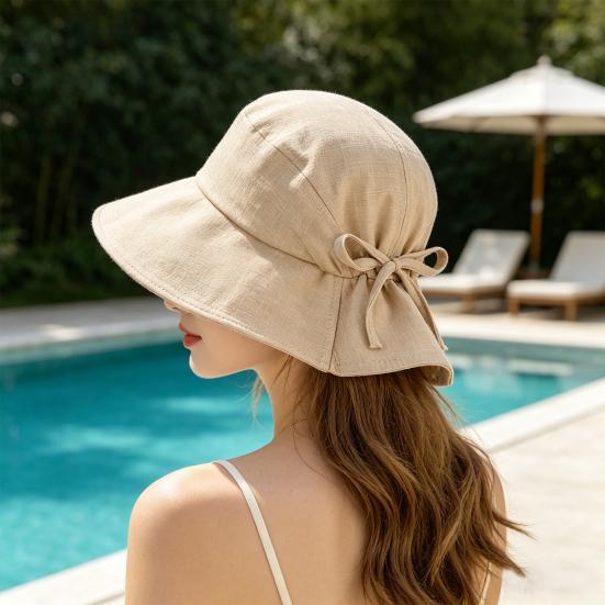 Bucket Hat Wide Brim Adjustable Fit Lace-up Fisherman Hat Foldable Travel Outdoor UV Blocking Windproof Sun Hat