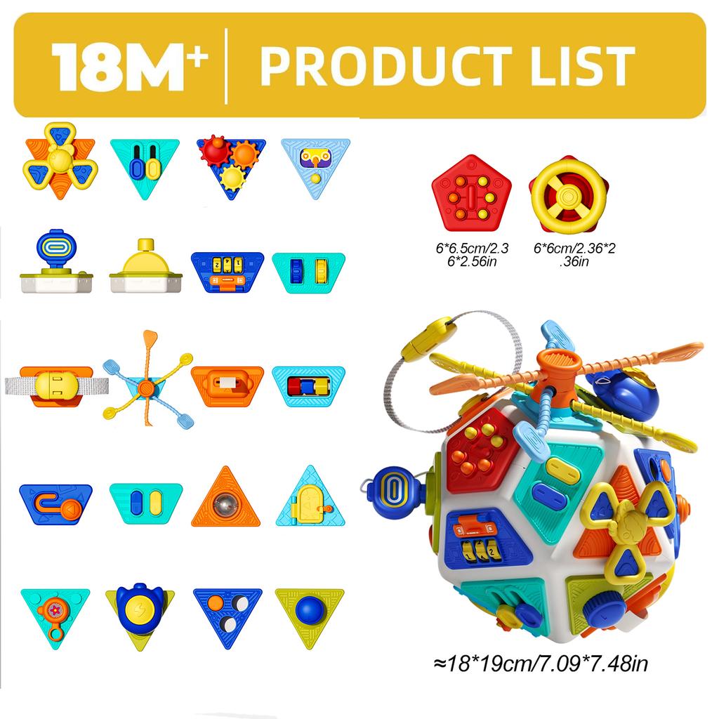 22-in-1 Toddler Busy Cube Toys Montessori Sensory Toys for Toddler Educational  Activities Learning Travel Toy  Fine Motor Skill