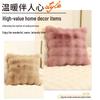 Simple Solid Color Faux Rabbit Fur Pillowcase - Soft Cushion Cover for Home/Sofa/Bedside (No Pillow Insert)