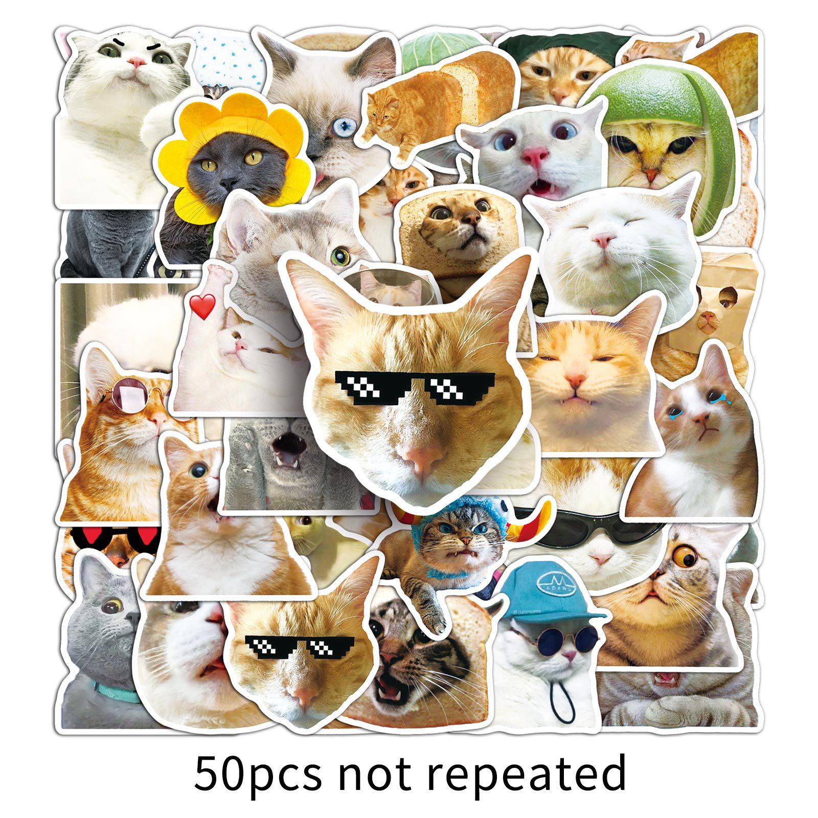 50PCS Cute Cartoon Cat Stickers for Phone and Cup Decoration