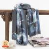 Fashion Printed Scarf Women In Winter 2025 New Imitation Cashmere Warm Artistic Retro Style Shawl