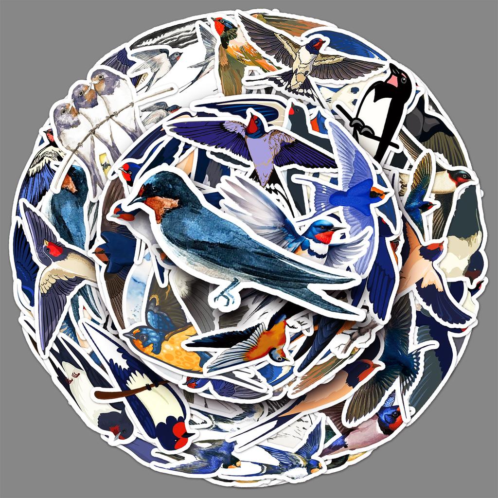50 Swallow Graffiti Stickers Personalized Cartoon Bird Creative Decorative Mobile Phone Case Water Cup Suitcase Stickers