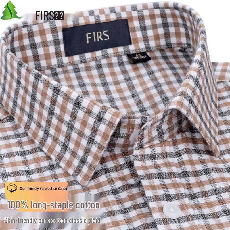 FIRS Men s Cotton Plaid Short Sleeve Shirt 41
