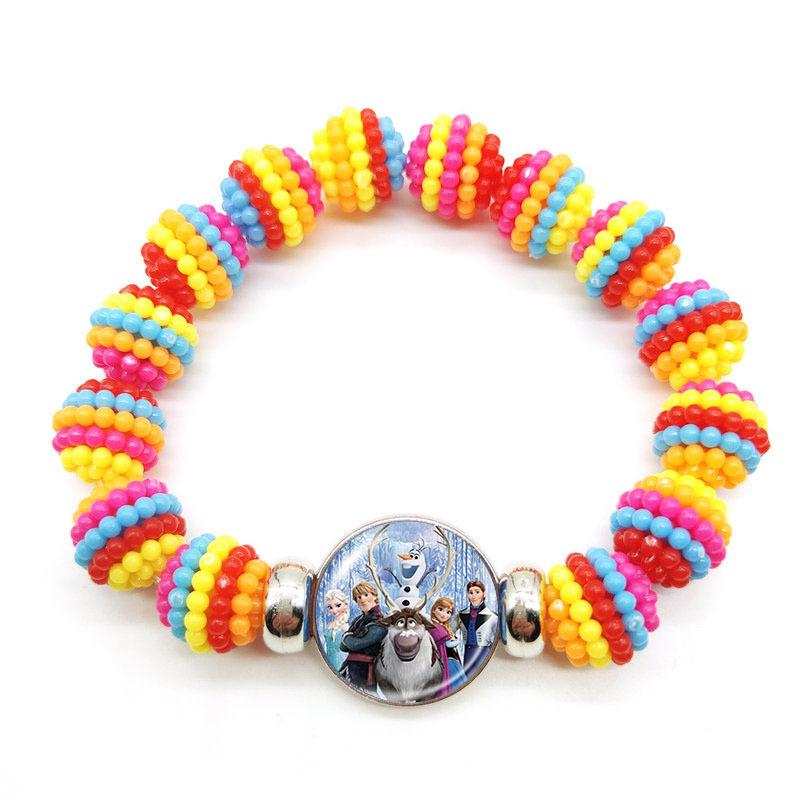 Frozen Princess Elsa Rainbow Beaded Retractable Children's Bracelet
