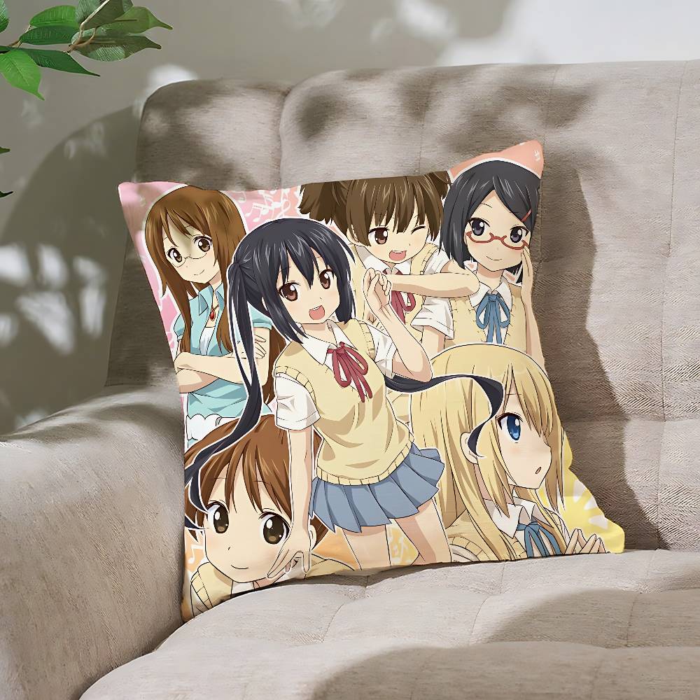 Anime K-K-ON! Pillow Case Cushion Cover Soft Cute Throw Pillow Case For Car Sofa Pillowcase Polyester With Zipper