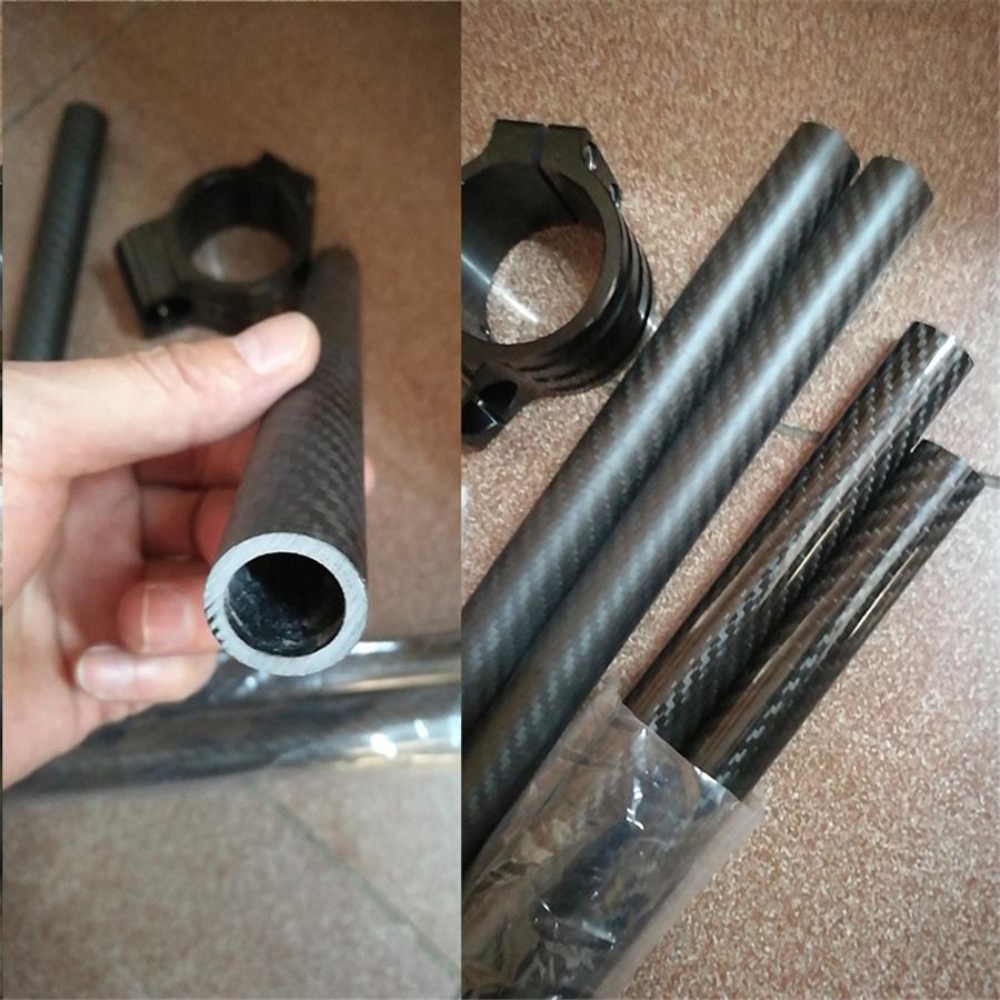 Carbon Fiber 7/8" Clip On Handlebars 22mm Handle Bar For Motorcycle Racing Sport