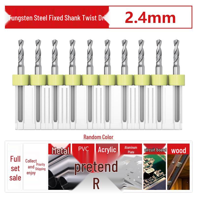 PCB Tungsten Steel Micro Twist Drill Set, 0.2-3.0mm, Fixed Shank