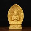Boxwood Lucky Charm of the Twelve Zodiac Year of the of the Boar Buddha Amitabha Car 2 Sun 7 [Buddha Statue] Carving, Animals, dog/Year [Miniature