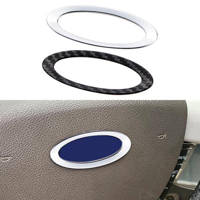 Steering Wheel Logo Trim Ring for Ford Fiesta MK7 2009-15 Ecosport 2013-16 Figo15-25 KA 2018-25 Steering Emblem Decorative Ring