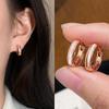 Rose Gold Minimalist Circle Ear Cuffs with Natural Shell - 2024 Collection