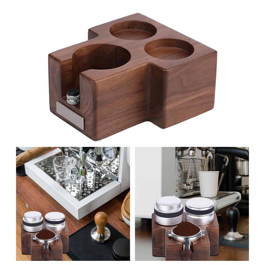 Station Espresso Tamper Holder Anti-Slip Coffee for Home , Triangular 51 53MM
