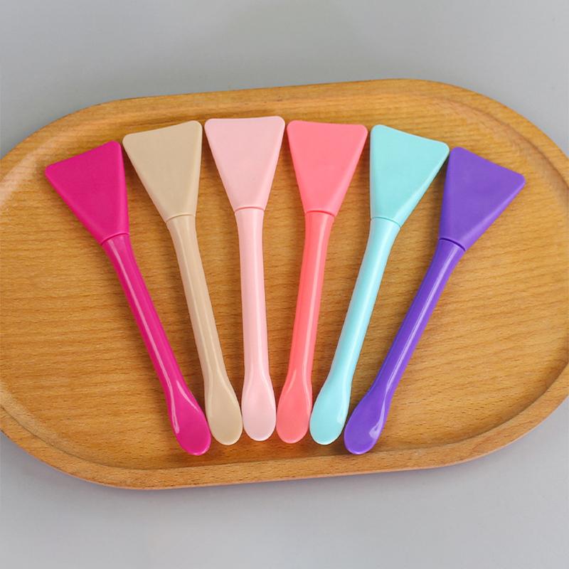 Double Head Dual-Use Facial Mask Brush Silicone Facial Mask Stick With Scoop Facial Beauty Tool