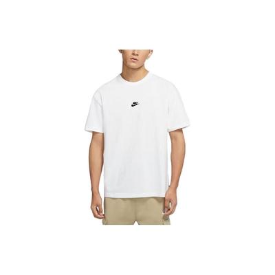 Sportswear Premium Essentials Solid Logo Print Loose Casual Crew Neck Short Sleeve T-Shirt Men Tops White DO7393-100