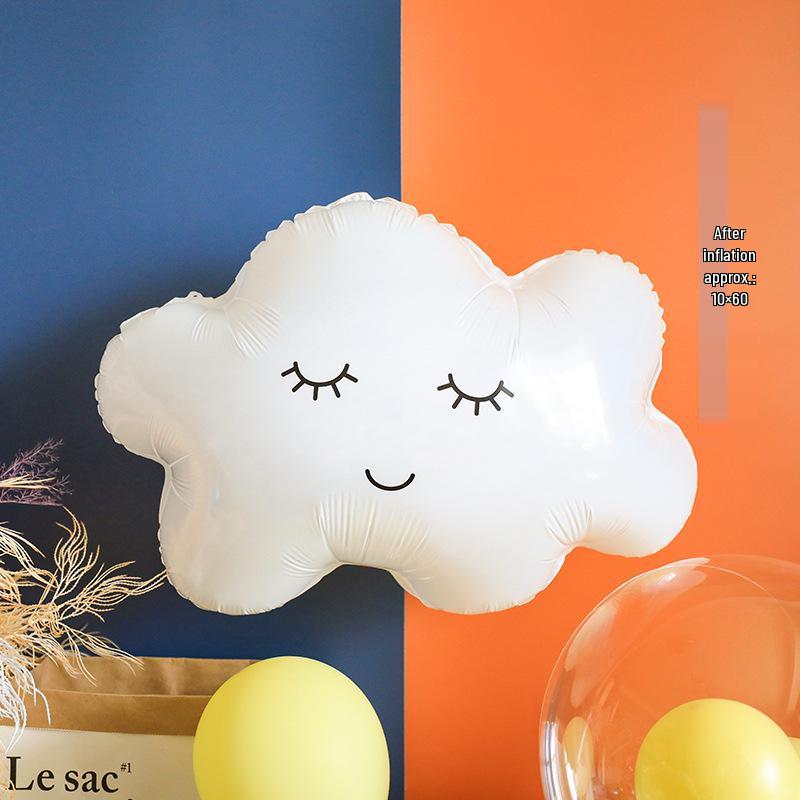 Rainbow Cloud Smiley Face Foil Balloon - Xiaohongshu Style Children s Party Decor.