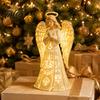 Dekorative Engelslampe für das Wohnzimmer Schutzengel-Figur mit warmem LED-Licht Weihnachtsdekoration, Betende Sammlerstück Harzstatue Tischlampe Nachtlicht