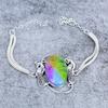 Rainbow Solar Quartz Gemstone Handmade 925 Sterling Silver Bracelet 7-8" M-2743
