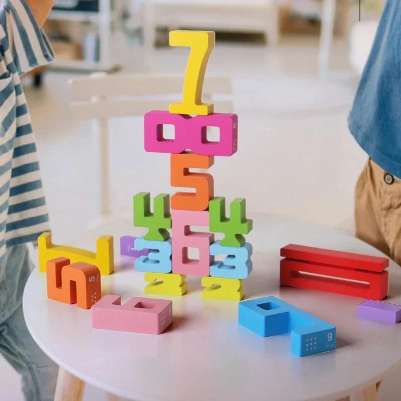 Stacking Blocks 3D Digital Puzzle Balance Game Building Blocks Puzzle Board Assembly Bricks Educational Toys for Children