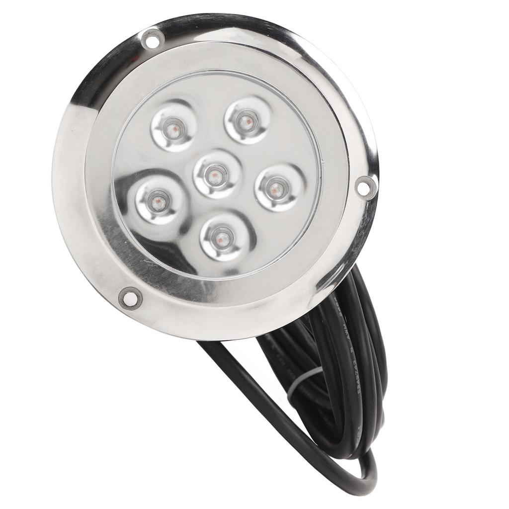 12V 24V Yacht Underwater Light 316 Stainless Steel 100 degrees Lighting Angle IP68 Waterproof 6 LED Chips Seawater Tail Dome Swimming Pool Lamp