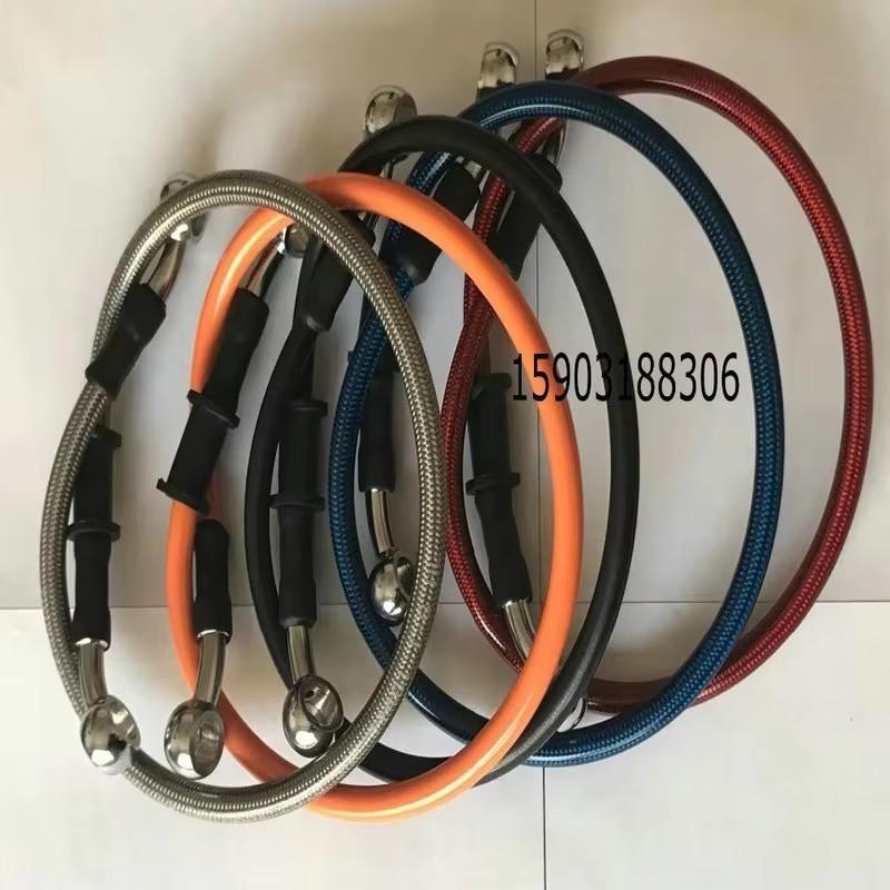 Universal 120CM Motorcycle Brake Oil Hose Line Stainless Steel Pipe Banjo Fittings 28 Degree Durable Motorcycle Maintenance Part