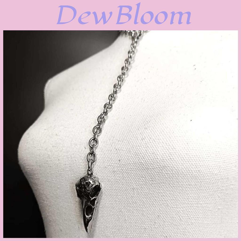 Gothic Style Necklace With Crow Head Pendant And Open Oring For Women Fashion Accessory