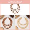 Bohemiskt Flerlagers Träpärlhalsband För Kvinnor Sommar Modeaccessoar