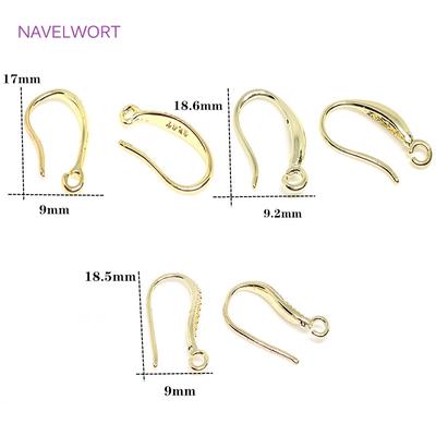 14K Gold Plated Hypoallergenic U Shape Earrings Hooks Brass Metal Ear Wire Hooks For DIY Earring Making Accessories Wholesale
