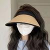 Summer Lightweight Sun Hat with And Rear Hat Foldable Straw Hollow Top Headband
