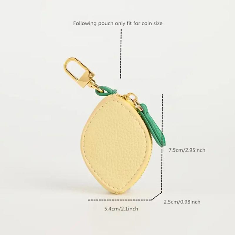 WTEMPO Cute Strawberry Lemon Shaped Coin Purse with Keychain Mini Change Purse Holiday Creative Special Gifts Wedding Birthday Christmas