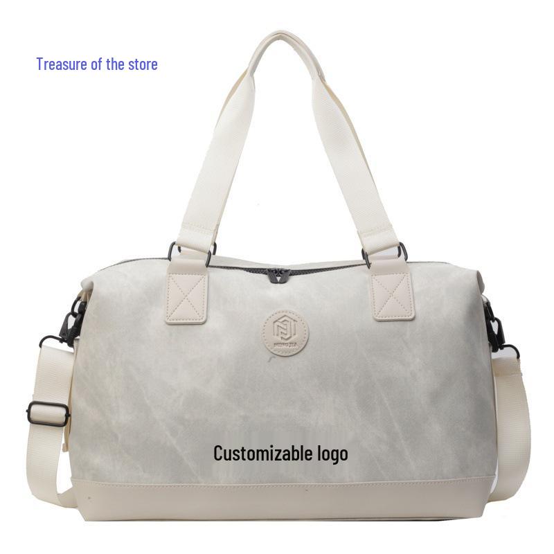 Trendy PU Leather Large-Capacity Travel Bag: Casual Handheld & Single Shoulder Sports Fitness Luggage