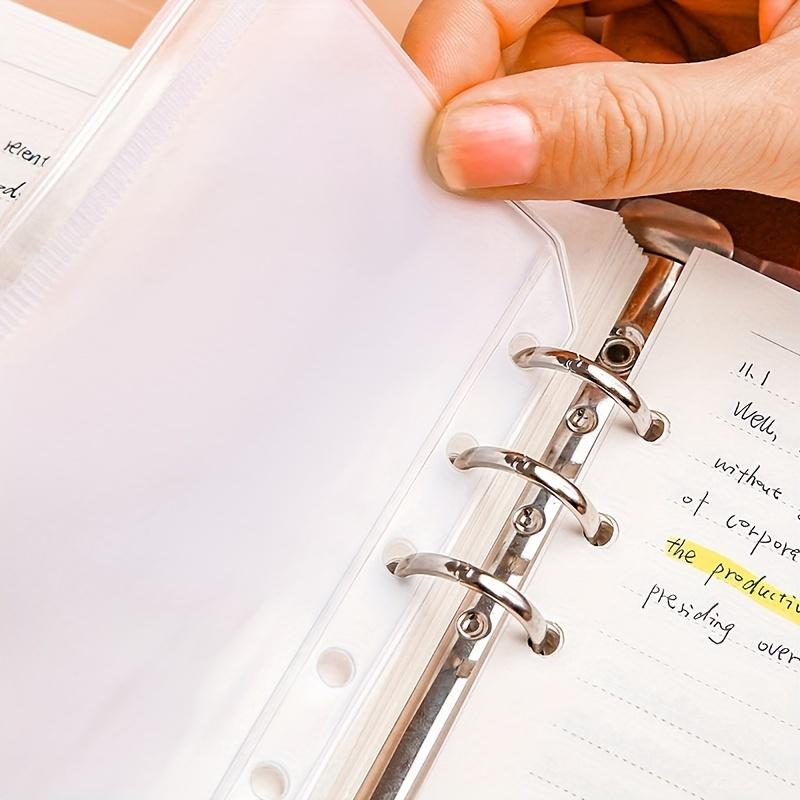A7/A6/A5/B5/A4 5pcs Transparent PVC Document Storage Storage with Holes Student Stationery Storage Bag