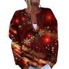 Women's Fashion Christmas Printed Long Sleeve Knitted Cardigan Button Down Jacket