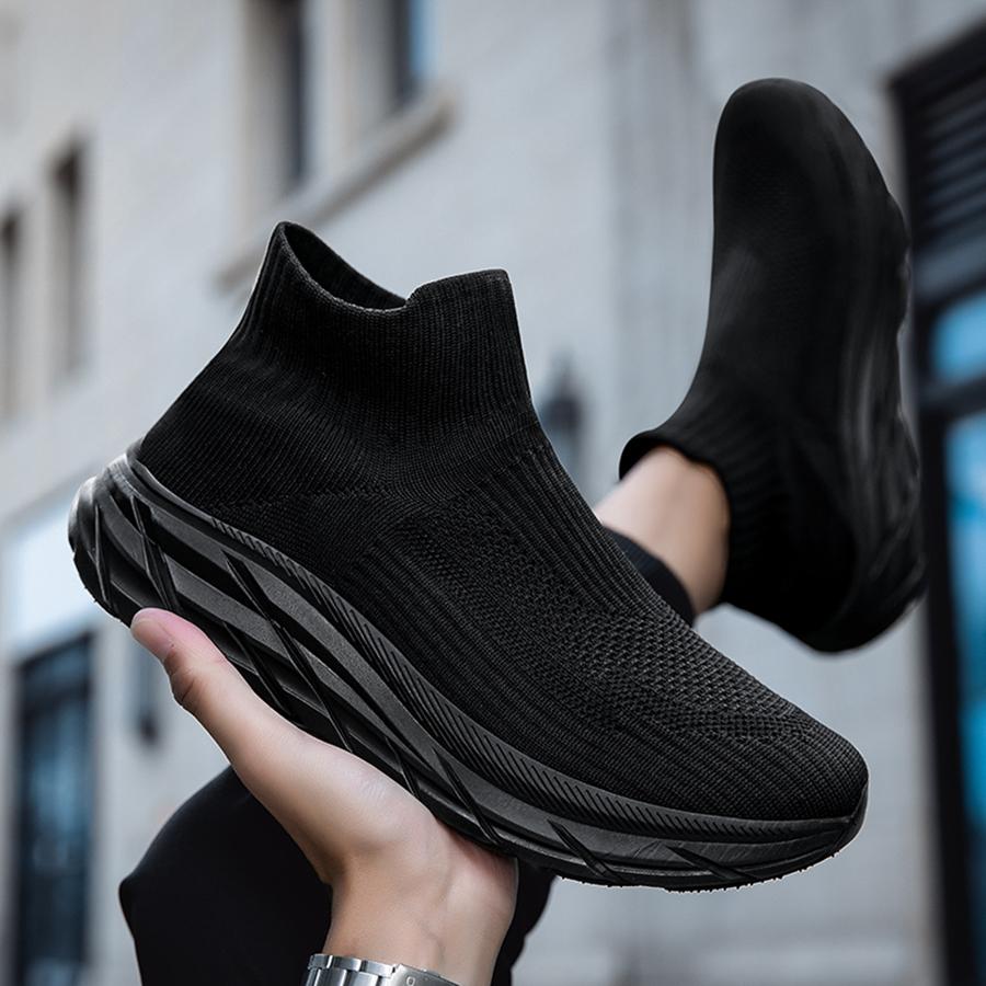 Men's Casual Sneakers Breathable Mesh Socks Shoes Fashion Sport Running Shoes Ankle Boots Slip-on Tennis Loafers For Women
