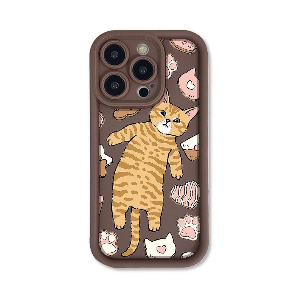 Cute Cat Is Suitable for iPhone17 Mobile Phone Case Apple 17promax New 14 Fine Holes 13/12 Factory 11