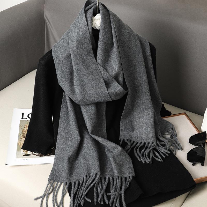 62Color Solid Women Winter Scarf Warm Thicken Cashmere Shawl Outdoor Fashion Luxury Tassels Pashmina Lady Wrap Windproof Scarves