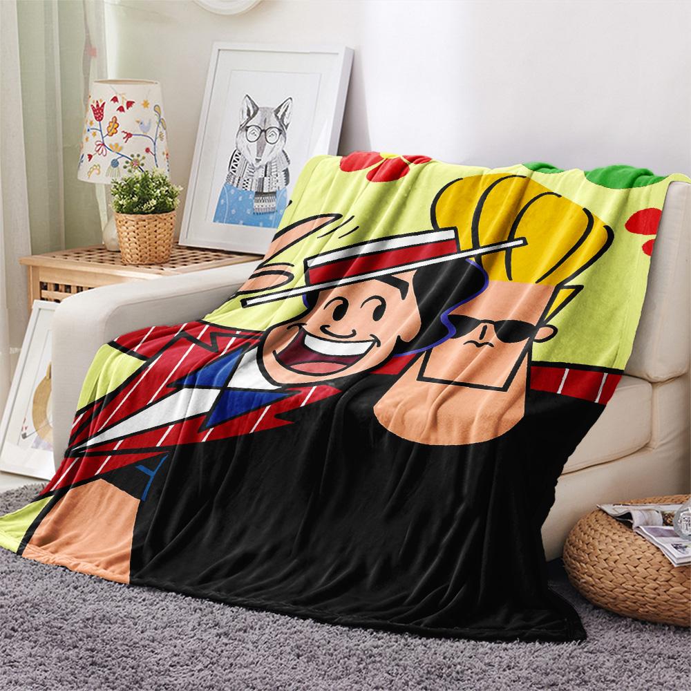 Coperta in Flanella con Stampa di Johnny Bravo, Alta qualità, Confortevole per Tutte le Stagioni, Arredamento per la Casa, Calore e Comfort