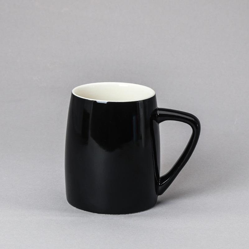 Простая креативная цветная керамическая кружка для завтрака, молока, офисная чашка для чая 401-500ml чёрный