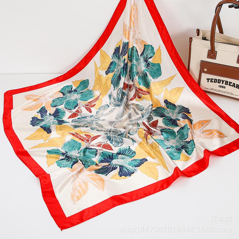 

Весна/лето Новый женский шелковый шарф 90 * 90 см Имитация шелкового твила квадратный шарф Модный принт большой квадратный шарф профессиональный шарф 90-90cm