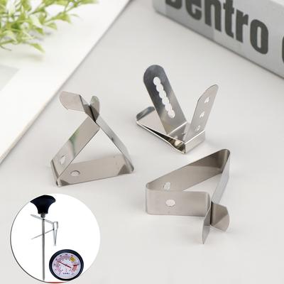 1Pcs Thermometer Holder Heat-Resisting Stainless Steel Universal Secur Coffee Cup Clip Probe Clamp for Restaurant Picnic Kitchen