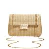 Gewebte Stroh-Handgewebte Damen-Schultertasche,Modische Uni-Farbe Crossbody-Tasche mit Schlossverschluss