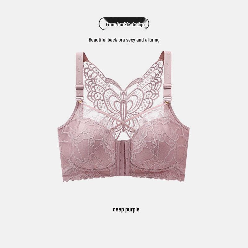 Plus Size Front Closure Wirefree Bra - Adjustable, Anti-Sagging, Side Support, Large Cup, Summer