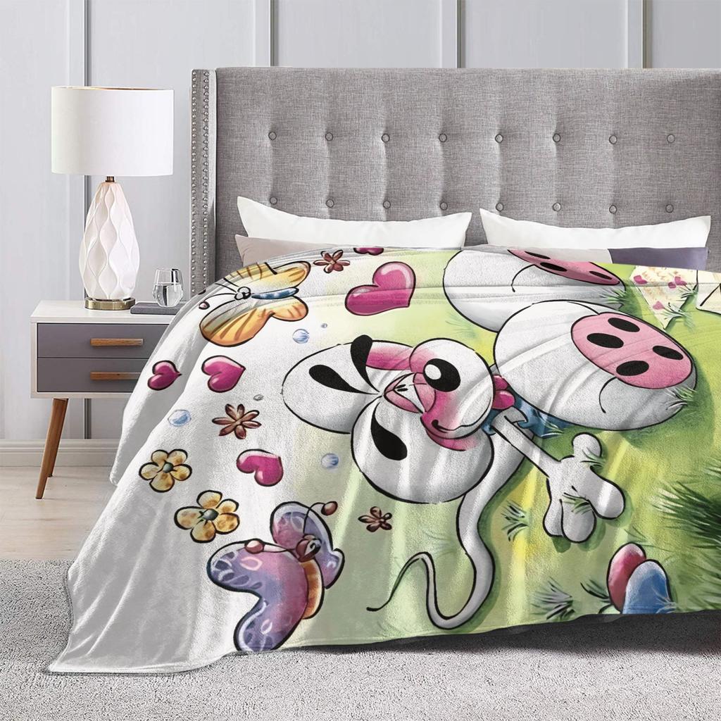 Diddl Cartoon (8) Blanket Quality Super Soft Throw Blanket Winter Airplane Travel Living Room Fluffy Bedspread