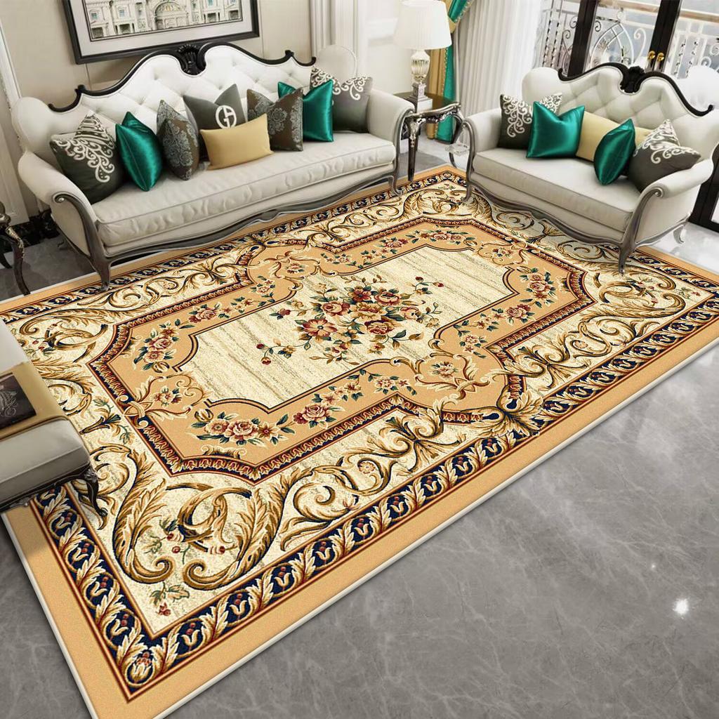 Luxury Decorative Rug for Living Room Flower Design Non-slip Room Decoration Home Mats Big Size Bedroom Carpet Machine Washable