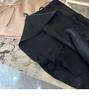 Women's Age-Reducing Pink A-Line Skirt & Black French-Style Top Summer Set - Slimming Sweet & Spicy Look