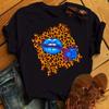 New Unisex Pink Lips Leopard Graphic T Shirt Casual Fahion Oneck Sexy Black Tees Kiss Lip Funny Girls Tshirtdrop Shipping