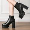 Fashion 2025 New Women's Boots Sexy Ultra High Heels Woman Round Toe Boots Platform Shoes Women Shoes Ankle Boots Zipper Party Shoes