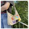 Canvas Bag Women's Large-capacity Bag New Fashion Cartoon Letter Casual Shoulder Messenger Bag