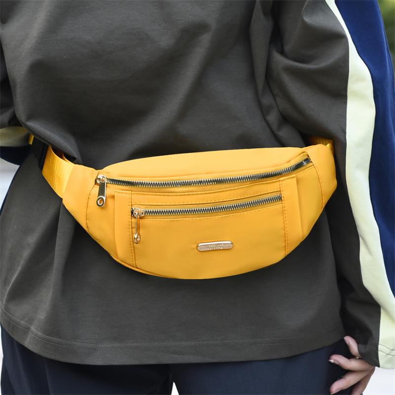 Waist Bags for Women Polyester Leisure Color Waist Bag Shoulder Crossbody Chest Bags Handbags All-Match Messenger Belt Bags