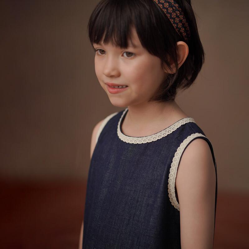 Hacikis Girls' Casual Denim A-line Vest Dress