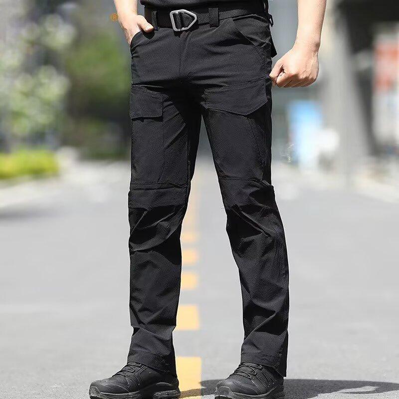 Summer men's tactical trousers multi-bag quick-drying overalls outdoor anti-splashing combat trend