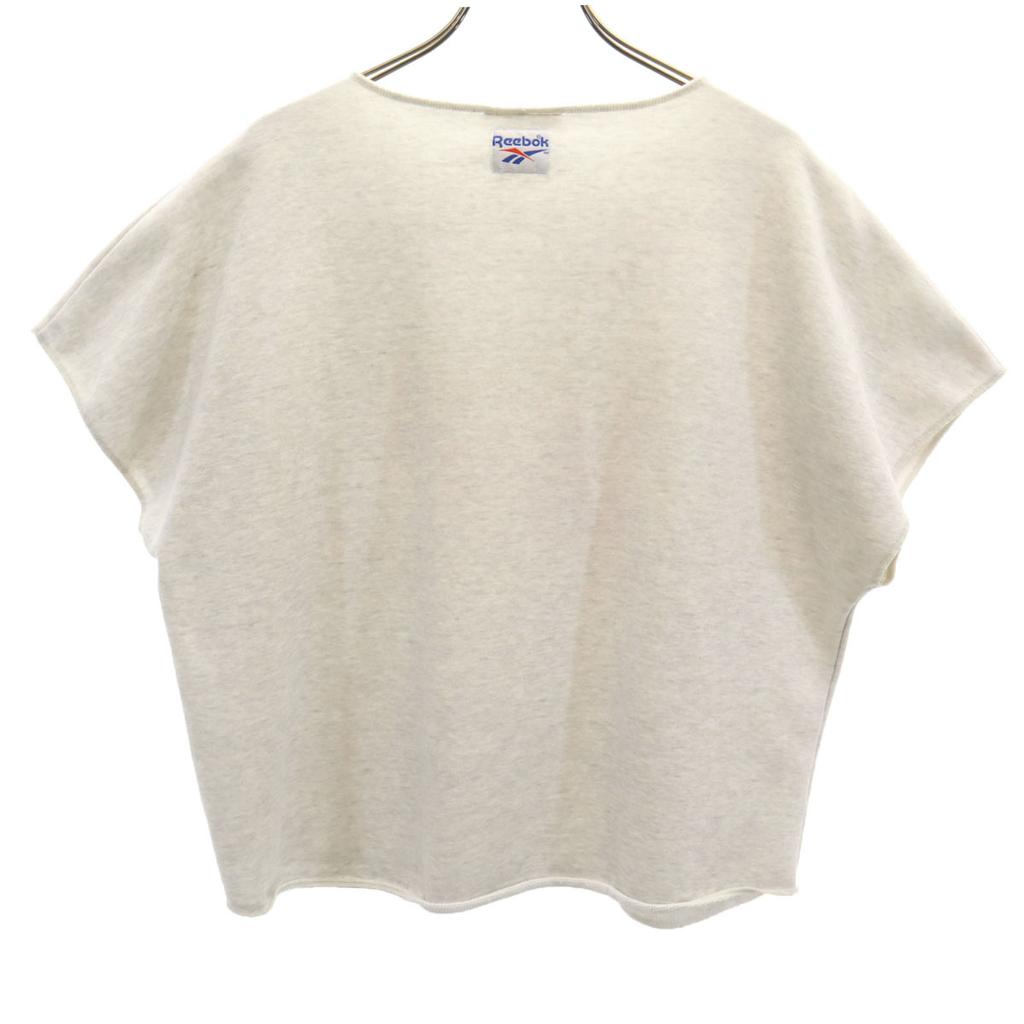 Reebok 90er Jahre Altes Französisches Ärmel Sweatshirt T-Shirt L grau Damen Gebraucht